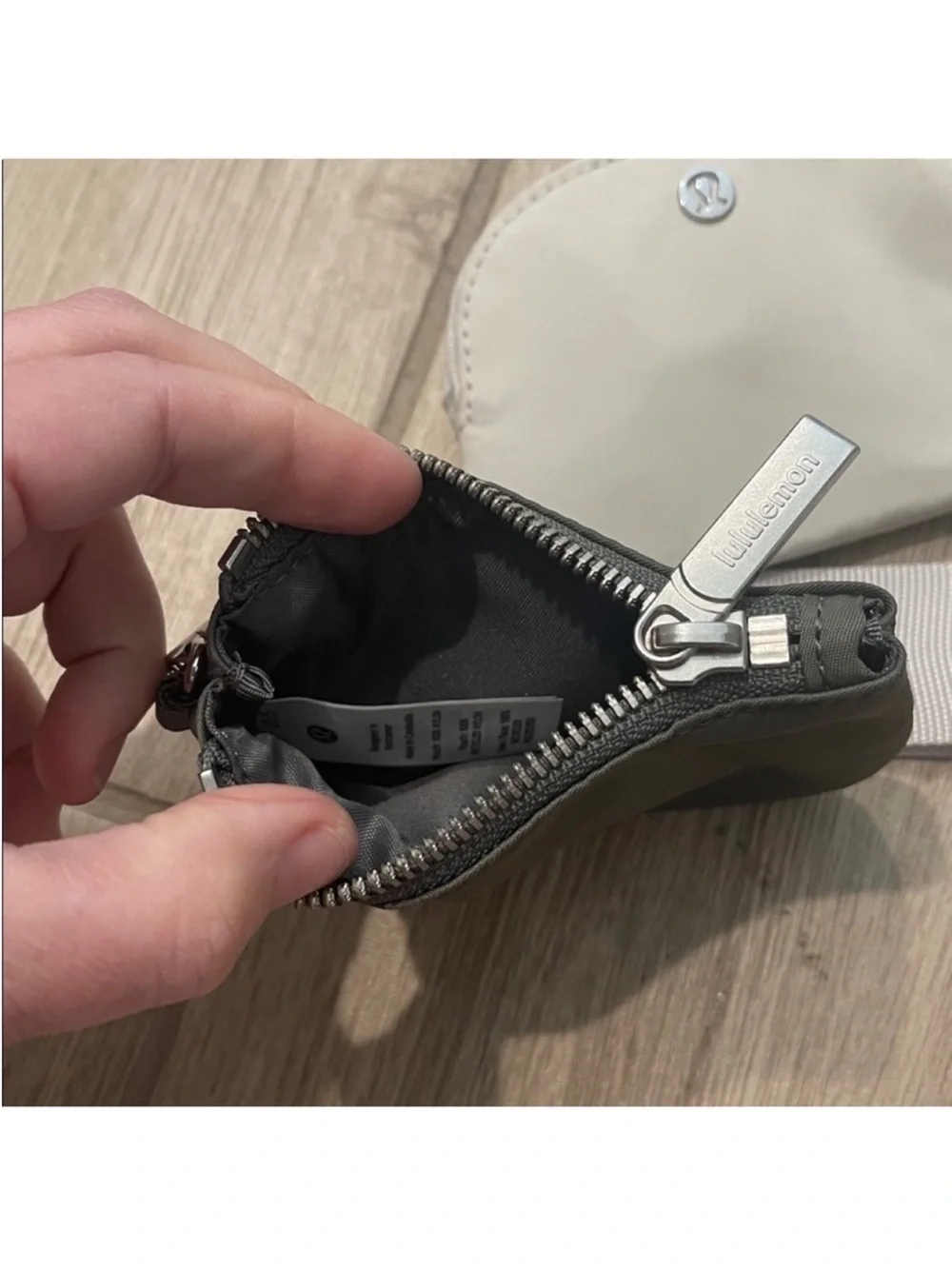 Lululemon Dual Pouch Wristlet Grey Sage/White Opal O/S W9EWOS